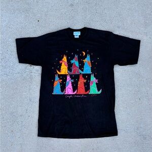 Vintage 90s Wolf Coyote Chorus Line Single Stitch Graphic T-Shirt XL Made In USA